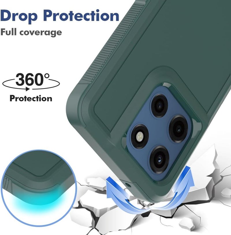 yuanming for Moto G Stylus 5G 2025 Case,[Military Grade Drop Tested] with Screen Protector,Dual Layer Protective Heavy Duty Cell Phone Cover Non-Slip Shockproof Case for Motorola G Stylus 5G 2025 (Dark Green) - Image 3